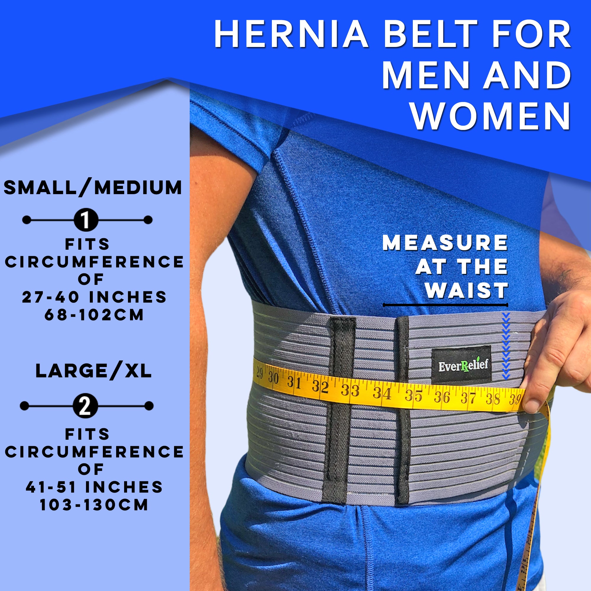 Umbilical Hernia Belt for Men and Women - Abdominal Support Binder