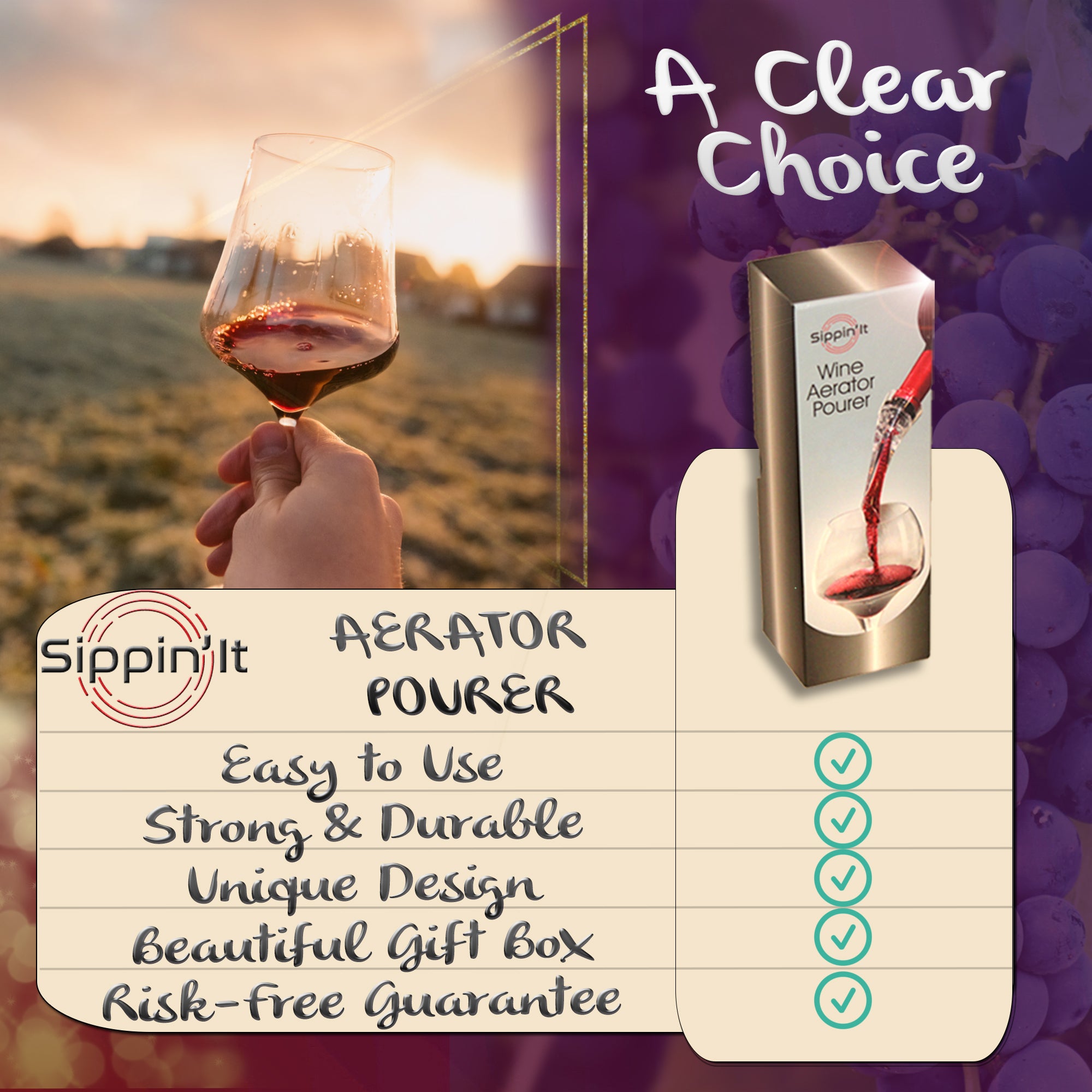 Sippin'It 4 Piece Wine Opener Gift Set – EverRelief